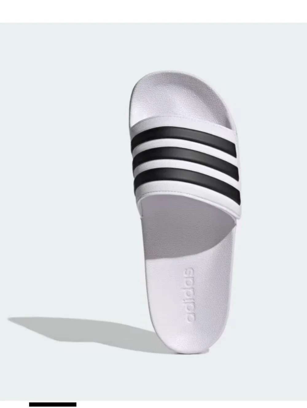NWT Adidas White Adilette Shower Sandals with Black Stripes Size 17